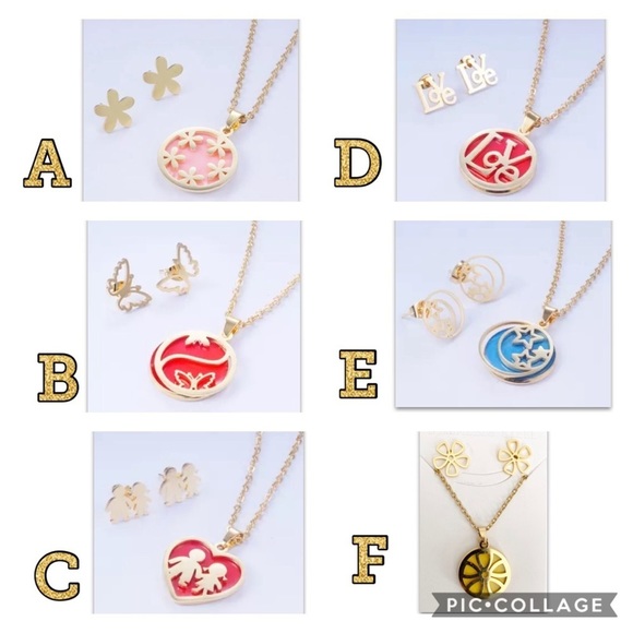 NEW Stainless Steel Necklace and Earrings Set - Picture 1 of 8